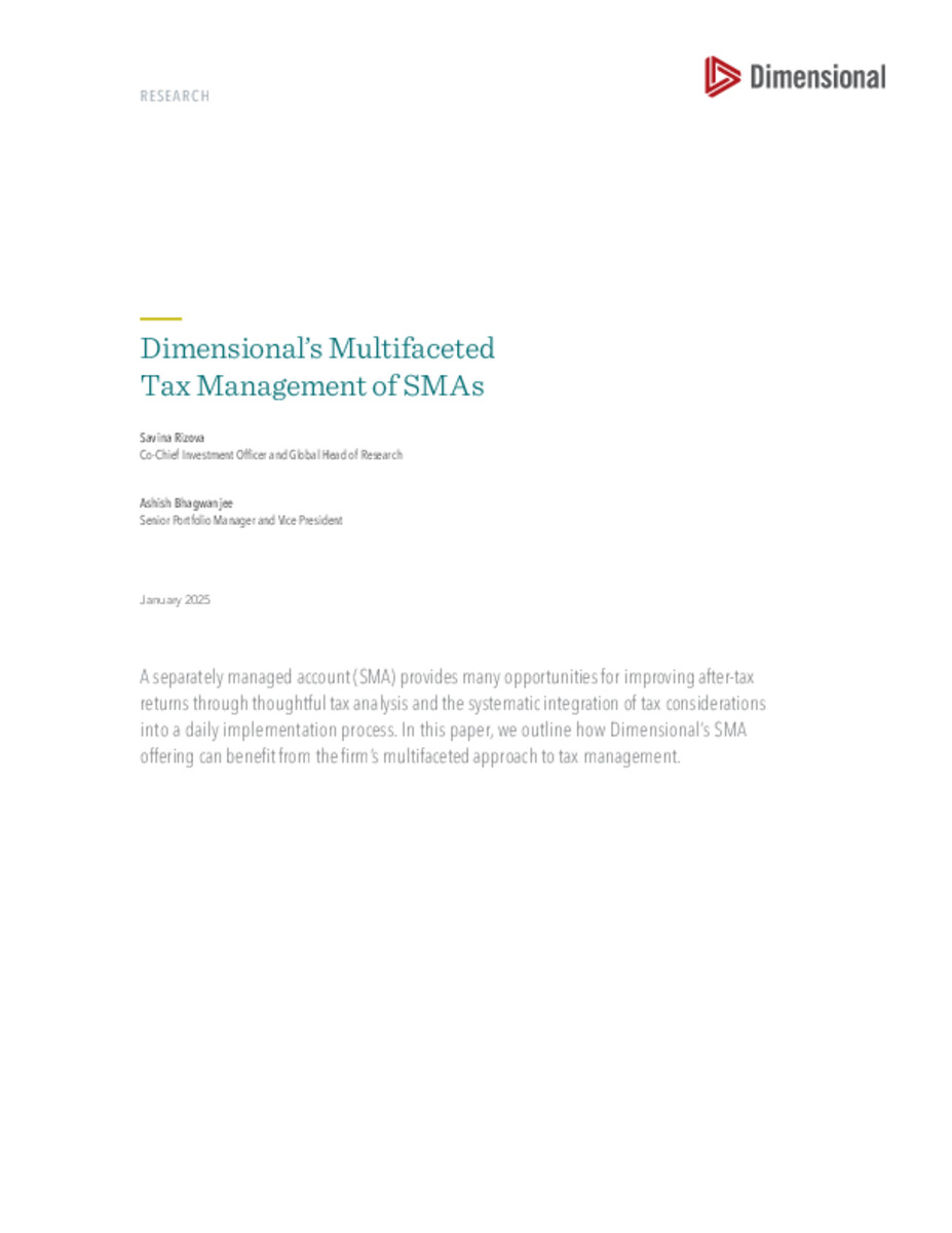 Dimensional’s Multifaceted Tax Management of SMAs