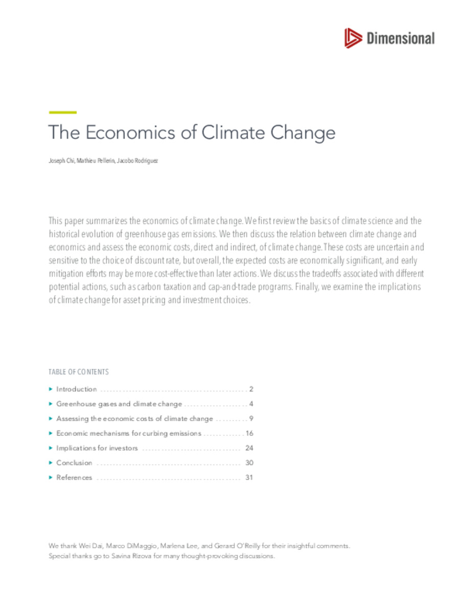 literature review climate change economics