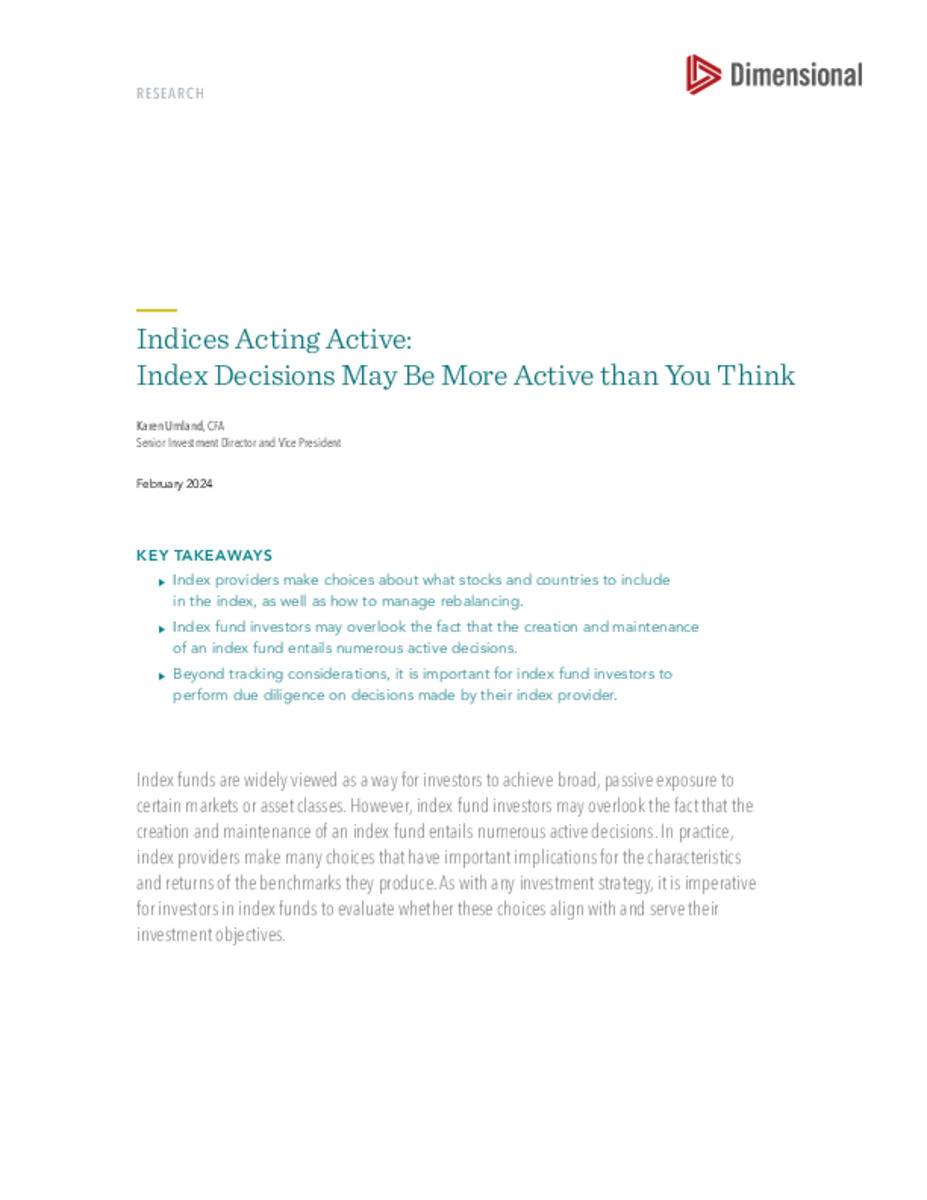 Indices Acting Active: Index Decisions May Be More Active than You Think