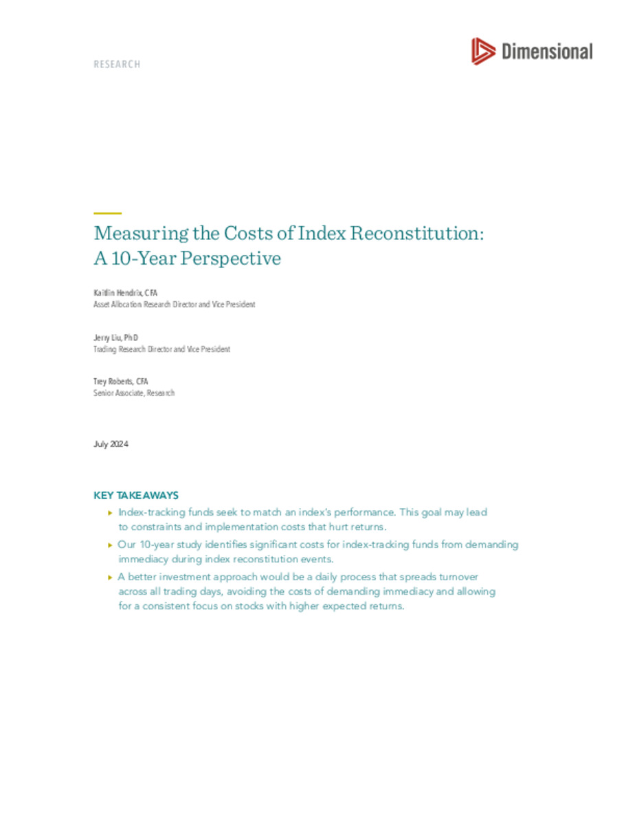 Measuring the Costs of Index Reconstitution: A 10-Year Perspective