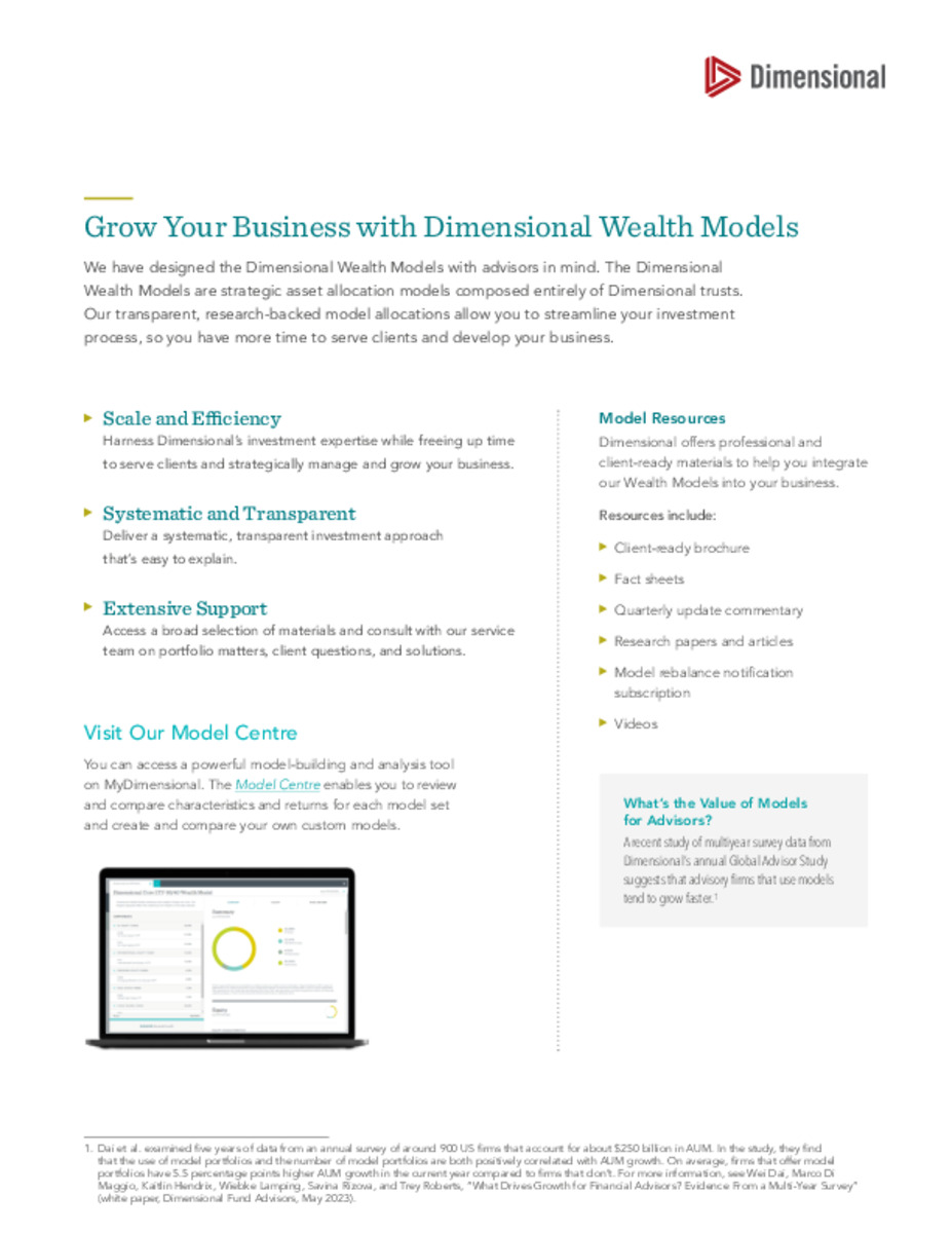 Grow Your Business with Dimensional Wealth Models