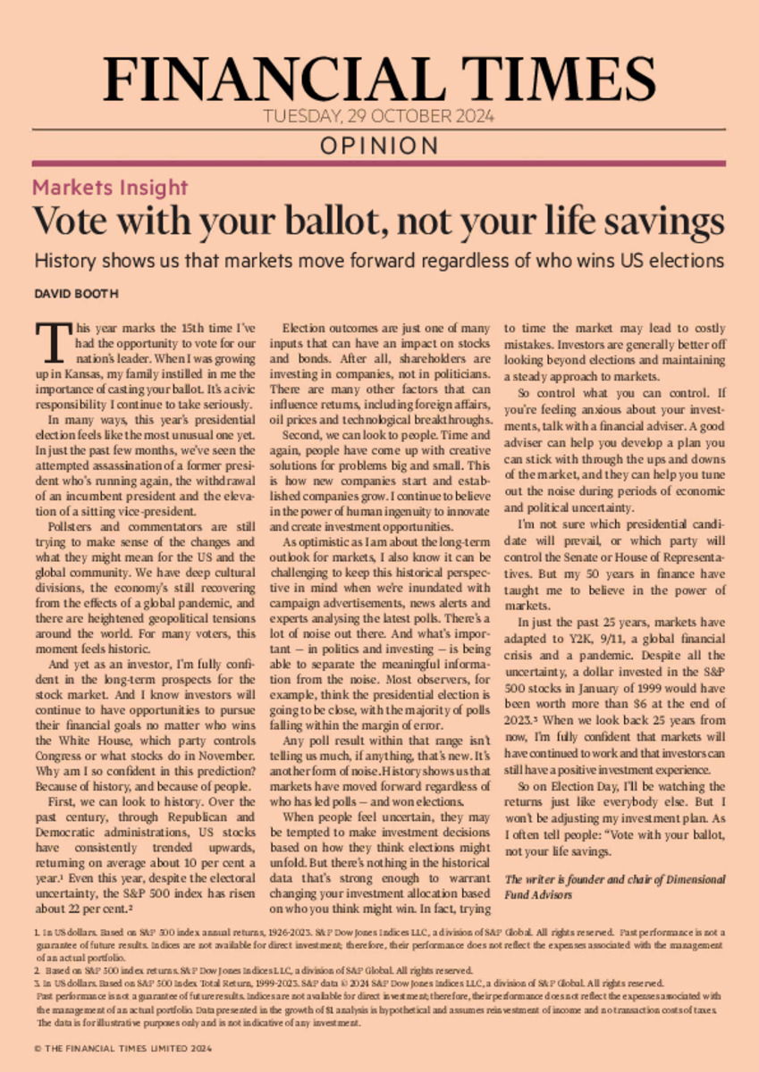 Vote with Your Ballot, Not Your Life Savings